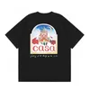 Vår sommaren 24ss Europe Paris Tennis Castle Angels Cartoon Print Tee Fashion Men's Short Sleeve Graphic T-shirt Women Clothing Casual Cotton T Shirts 0515