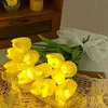테이블 램프 10pcs 튜닝 LED 조명 인공 튤립 꽃 테이블 램프 시뮬레이션 튤립 나이트 라이트 어머니의 날 선물 hom