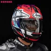 Regy importou o capacete de motocicleta ARAI RX 7X do Japan Man Island Dongying Dragon, correndo em quatro estações cheias de estoque azul com knif