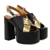 Ribetrini Sandals 2024 Platform Open Open Toe Design Back Strap Women Clok High Cheels Soled Shoes Woman DFDF
