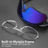 Utomhus Eyewear Rockbros Polariserade cykelglasögon UV400 Sun Protection Sports Solglasögon unisex MTB Road Glassesq240514
