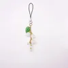 Utsökt Lily of the Valley Mobiltelefon Lanyard Women Key Chain Pendant Jade Pendant Small Mobile Chain Chain Accessories