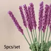 Decoratieve bloemen 5 -stks Handgemaakte geweven lavendel Diy Romantische haakbreien Regeling Fake Plant Afgewerkte Bouquet Valentijnsdag Geschenken