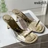 Modny motyl satyna 128 Eilyken Summer Women Slipper Slip na damskich sandały cienki na obcasie sukienka zewnętrzna buty 240223 B 484 D A54E