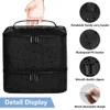 30 Grids Nylon Makeup Bag Double Layer Design Handbag Manicure Bag with Handle Professional Nail Case Cosmetic Organizer Bag 240506