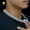 Price al por mayor Infinity Style Hip Hop Jewelry Collar helado Lab de diamantes MOISSANITE Sier Cuban Link Chain