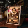 Architektur/DIY House DIY Holzbuch Nook Regal Insert Kit Dollhouse Miniatur Kalligraphie Magie Buchenden Puppenhäuser Bücherregal handgefertigtes Handwerk Geschenke