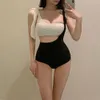 2024 ins women's triangular jumpsuit small chest color blocking belly slimming swimsuit H515-23.8