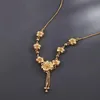 MxGxFam Blooming Flowers Pendant Necklaces For Women Wedding Jewelry Dubai 24 k Pure Gold Plated Good Quality 240511