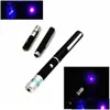 Poireurs laser Blue / Purple Light Pen 5MW 405NM Poupie de pointeur pour SOS Mount Night Hunting Teaching Osmas Gift Opp Pack