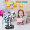 男の子向けのロボットビルディングおもちゃ、、リモートアプリ制御エンジニアリング学習教育コーディングDIYビルディングキット充電式ロボット（635個）