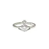 Designer Westwoods Saturn Zircon Ring Feminino simples e elegante de quatro garras com pedra brilhante Planet Diamond Nail