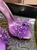 Pump Bride Heels Rhinestone Sandals Women Shoes Pvc med Strass Pointed Closed Toe Party Wedding High Heels Elegance Woman