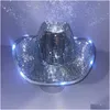 Glitter Hats Glitter Mirror Glass Disco Ball Hat Classic Fording For Cowboy Cowgirl Dekoracja 231220 DROP DODATKA DOMOWA DOMOWA FESTYV DHOF0