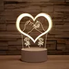 Bordslampor 1pc Valentines Day Special 3D Night Light - USB Creative Table Lamp - Black Touch Colorful Lamp