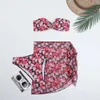 2024 Women's Split Metal U-shaped Bikini BIKINI Three Piece Printed Swimwear H515-31