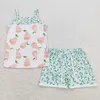 Pajamas Wholesale female baby sleeveless shirts pajama sets flower shorts baby flower sets summer childrens pajamas d240515