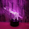 Table Lamps 1pc 7 colors AK Machine Gun Submachine Gun Style 3D Night Light - Touch Table Lamp with USB Jack - Creative Gift for Atmosphere Lighting