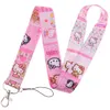 16COLORS MENINAS Infantil Kuromi Melody Cats Chaves de chave de crédito Tampa de cartão de crédito Passe de telefone celular Charm Straps Acessórios para Keyring Bittle