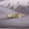 Luxury Bulgarie Earring Designer Earring For Woman Charm Earring Dekorativ S925 Silver Needle Micro Set Zircon B Treasure Home Half Circle Full Diamond Small Midje
