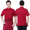 Vårens kortärmade kläder för män och kvinnor Bomullsbakning Kakkock Arbetskläder Dessert Shop Restaurant Chef Uniform 240513