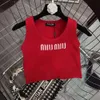 Spring Summer New Miu Series Minimalist Tritted Camisole Top Top pour femmes