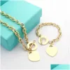 Pendant Necklaces Womens Luxury Designer Necklace Sier Stainless Chain Double Heart Love Women Fashion Jewerly Drop Delivery Jewelry P Dhkk2