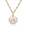 MxGxFam Gold color 18 K Islamic Pendant Necklace Jewelry with 45cm Matching Chain 240511