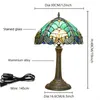 Table Lamps 1pc 12 30CM Stained Glass Table Light Creative Pastoral Green Blue Lotus Personality Decoration Bedroom Bedside Lamp Bar Table Lamp Gift Lamp Vinta