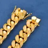 Custom Men's 18Mm S Sier 10K 14K Solid Filled Gold Yellow Miami Cuban Link Chain Bracelet Necklace For Men