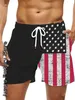 Shorts masculinos de verão masculino de moda shorts 3d EUA bandeira roupas gráficas garotos crianças casuais havaí shorts masculinos de praia elegante t240515