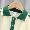 100 Cotton Boy Polo Shirt krótkie rękawowe dziecięce dziecko fajny trend Trend Thist 240515