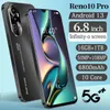 2024全販売安い真新しいスマートフォンRENO10Pro 1GB+16GB大画面6.8インチスマートフォン学生アンドロイド携帯電話のロック解除ビッグタッチスクリーン