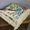 Couvertures à double couche florale 80% lin 20% coton coton pour lit de lit de la couverture sieste de couvre-air confort doux