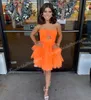 Мисс Леди Контр-интервью платье Оранжевое рюша