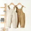 Overalls yatfiml Childrens Hosen 0-3 Jahre Jungen und Mädchen Voller Set Cord Cord-Jumpsuit Baby Kleidungsstück Set D240515