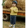 Trousers Amila Baby Pants 2023 Spring Autumn New Embroidery Corduroy Three Colors Loose Trousers Girls and Boys Childrens Clothes CasualL2405