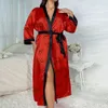 ファットプラスサイズファッションカジュアルルーズプリントパジャマの女性用模倣シルクセクシースリープウェアF51540