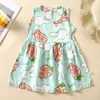 Barns babyprinsessflickans sommarkläder 2024 New Children's Dress Artificial Cotton