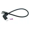 Dubbel armbåge typ-C USB till USB-en manlig USB3.1 Typ C Man 90 grader vänster höger vinklad kontakt kort 25 cm för kraft svart kabel