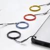 Metalen ringlus handpols lanyard riem voor iPhone Huawei Samsung Case USB Flash Drives Keychains Camera Anti-Lost-riemen