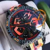 V10 Ny 45mm spindel RDDBEX1033 Automatisk herrar Titta på orange skelett Dial Tourbillon PVD Black Steel Case Red Inner Orange Leather Rubber Strap Watches Hello_watch