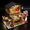 Architecture / bricolage maison Sushi Shop Doll House Mini Kit de bricolage de production de kit de production Modèle Toys Toys Home Chadow Decoration avec meubles Artisanat en bois 3D