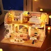 Architecture/DIY House Doll House Mini DIY Small Kit Production Assembly Model Room Princess Toys Home Bedroom Decoration with Furniture Wooden Crafts