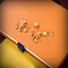 Varumärkesbrev Stud Gold Earring Desigenr For Women Fashion Designer Jewelry V Pearl Flower Earings Ladies Wedding Earrings Designers Woman Ear Studs