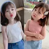 Vest Summer Baby Girls Tank Top T-shirt Tank Top Fashionable and Cute Kawaii Sporty and Unique Sleeveless Loose Casual Korean Top Childrens ClothingL2405