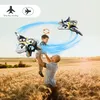 V17 Remote Control Plane 2.4Ghz Foam RC Airplanes Helicopter Quadcopter for Adults Kids,Spinning Drone,Gravity Sensing,Stunt Roll,Cool Light,2 Battery,