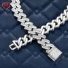 18mm Vvs Moissanite Miami Chain Necklace Iced Out Baguette Diamond Sterling Silver 925 Men Cuban Link