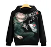 Anime danganronpa monokuma kirigiri kyouko cosplay vit tröja hösten unisex huva pullover spirited away tops1533427