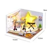 Arkitektur/DIY House 3D Trä Miniaturas Dollhouse Puzzle Assembly Building Model Toys With LED Miniature Möbler Kit Building Children Adult Gift